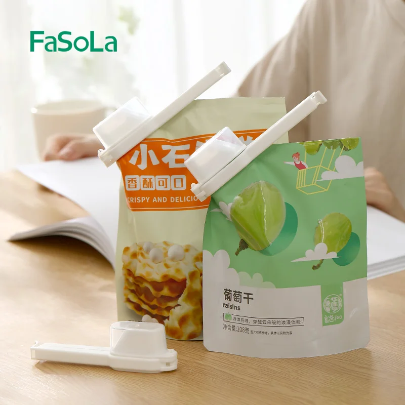 FaSoLa 2Pcs Food Bag Clips Lid Sealing Clips Milk Powder Snack Clips Sealer Kitchen Food Moisture-Proof Chips Milk Bag Clips