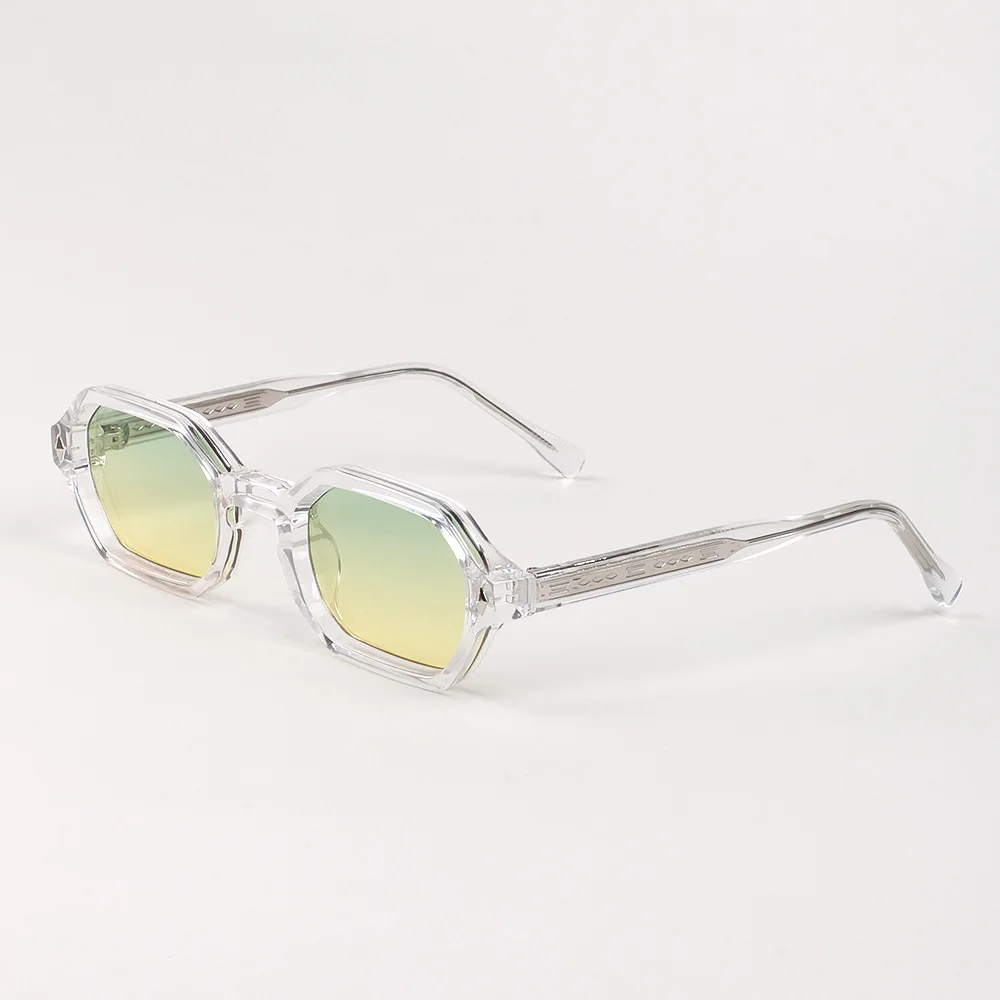 Kleine vintage hexagon zonnebrillen voor dames en heren, luxe designer zonnebril, populaire punk rivet driving shades