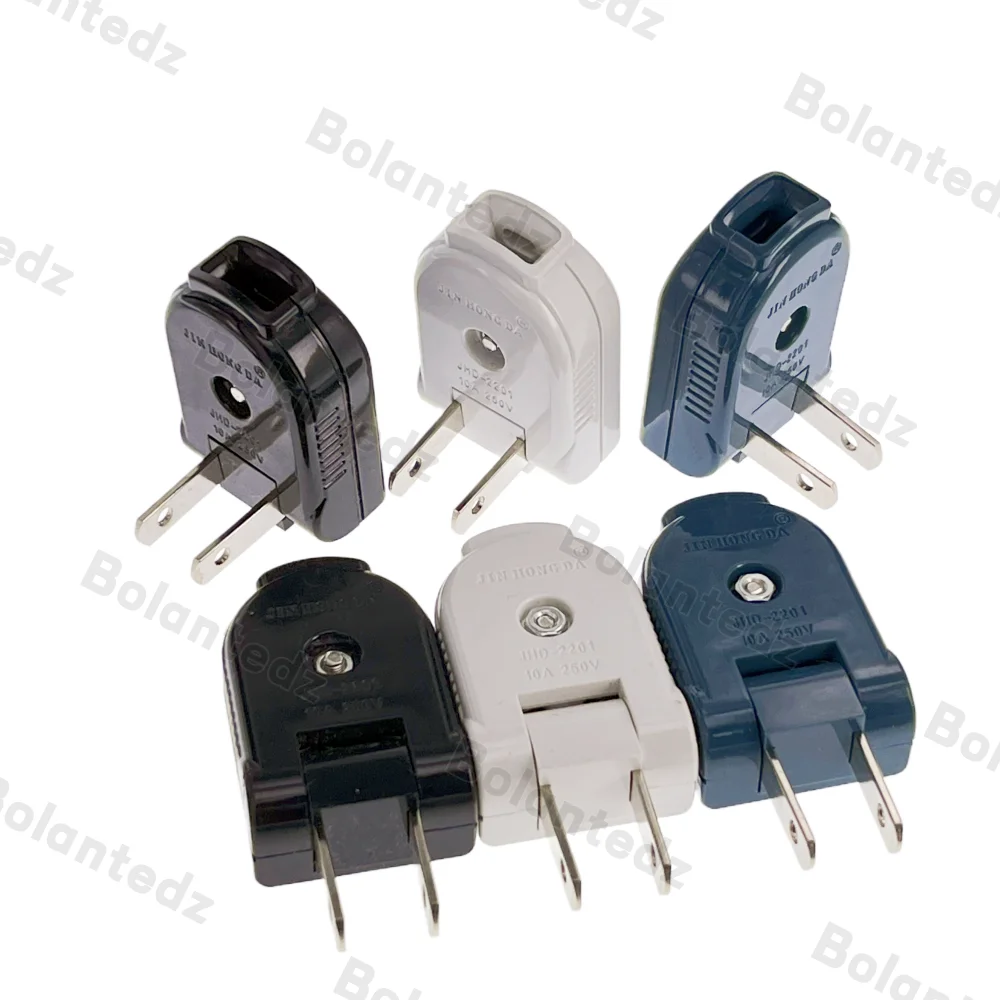 1Set Extension Cord Plug Replacement 2 Prong Electric Plug Rotatable Electrical Plug Extension Cord US Plug