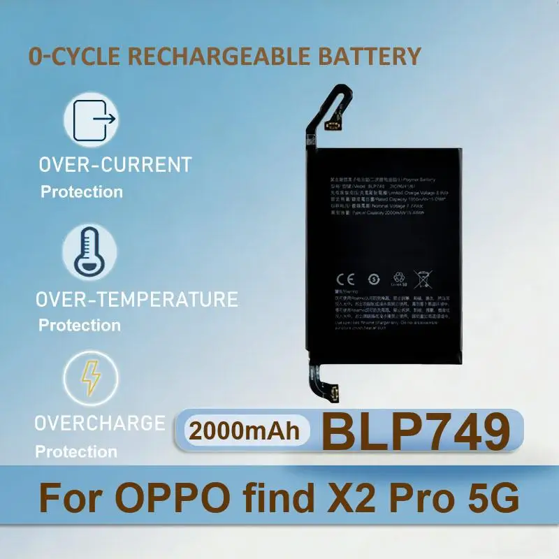 

BLP749 Mobile Phone Battery For OPPO find X2 Pro X2Pro 5G 2000mAh Real Capacity