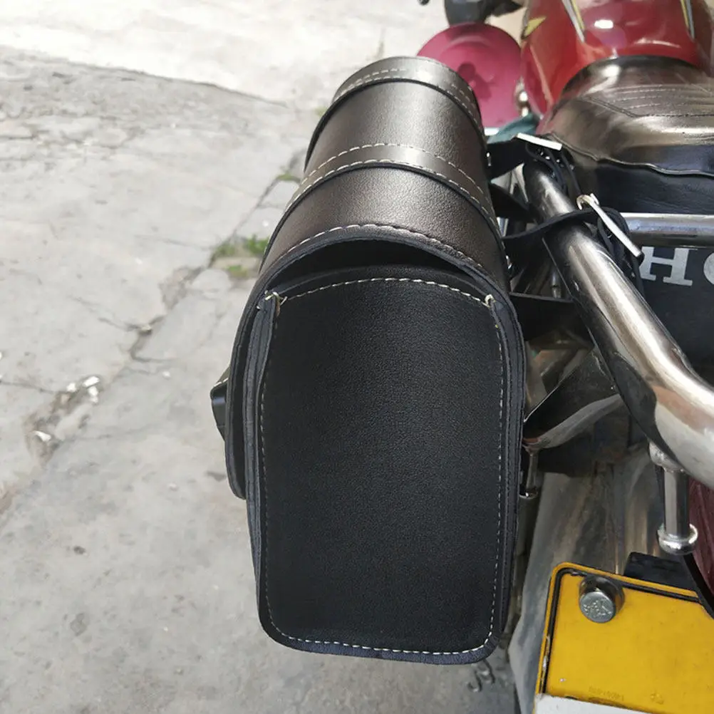 

Боковая сумка для мотоцикла в ретро-стиле, синтетическая, водонепроницаемая, большой вместимости, для инструментов, идеально подходит для поездок на работу и путешествий.