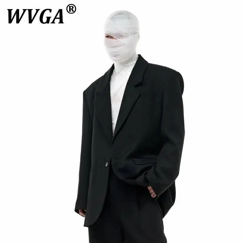 

WVGA Suit Jacket Spring Autumn New Man Tide Darkwear High-End Shoulder Pad Trendy Niche Casual Long Sleeve Blazer Ins Y2K W10319
