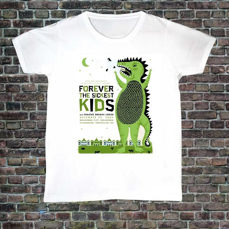 

Белая футболка Forever The Sickest Kids Band, хлопковая футболка всех размеров Kk914