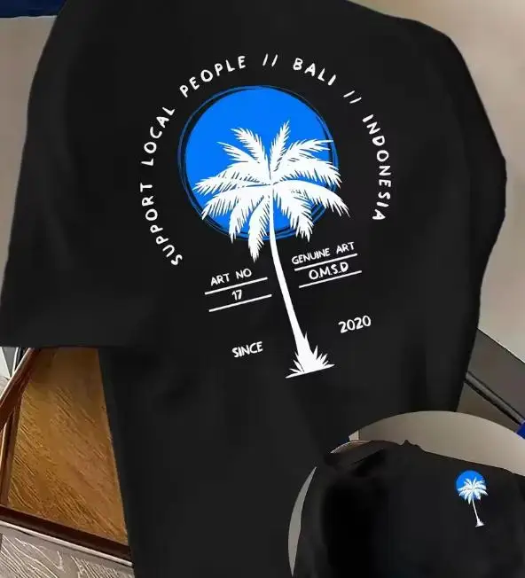 Women Bali Indonesia Coconut Tree Sunset Graphic T Shirt Casual Short Sleeve Crew Neck Tee Summer Beach Vacation Loose Tops