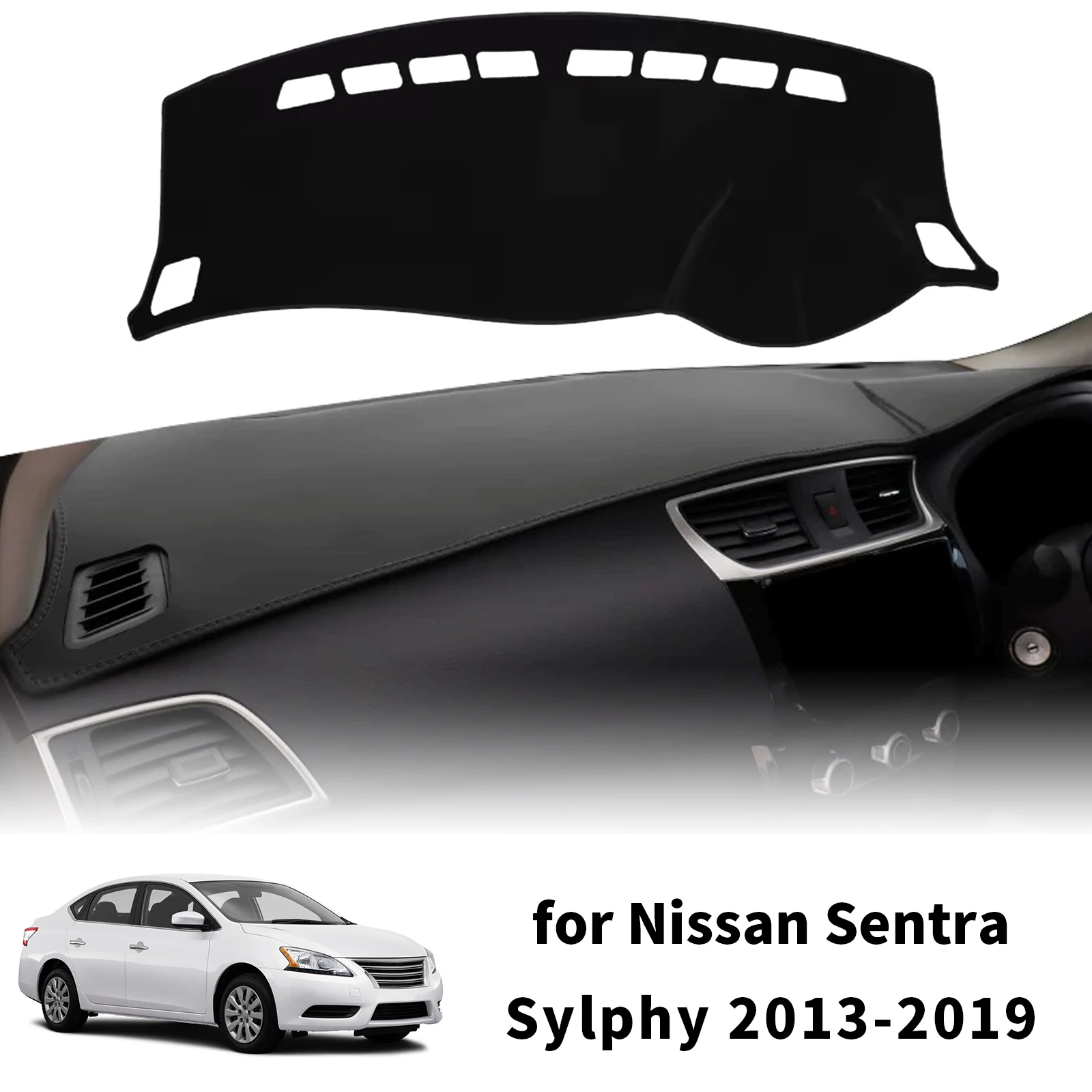 日産-セントラ-2013-2019-シルフィ用-​-​-カーダッシュボードカバー、日よけ、滑り止め、保護マット、インテリア装飾パッド、アクセサリー