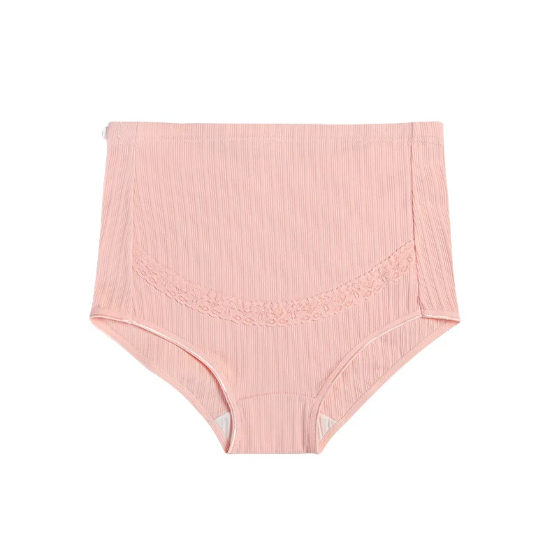 Belly Support Maternity Womans Underwear Plus Size Breathable High-waist Lace Mother Drawstring Striped Bikini Ladies' Panties