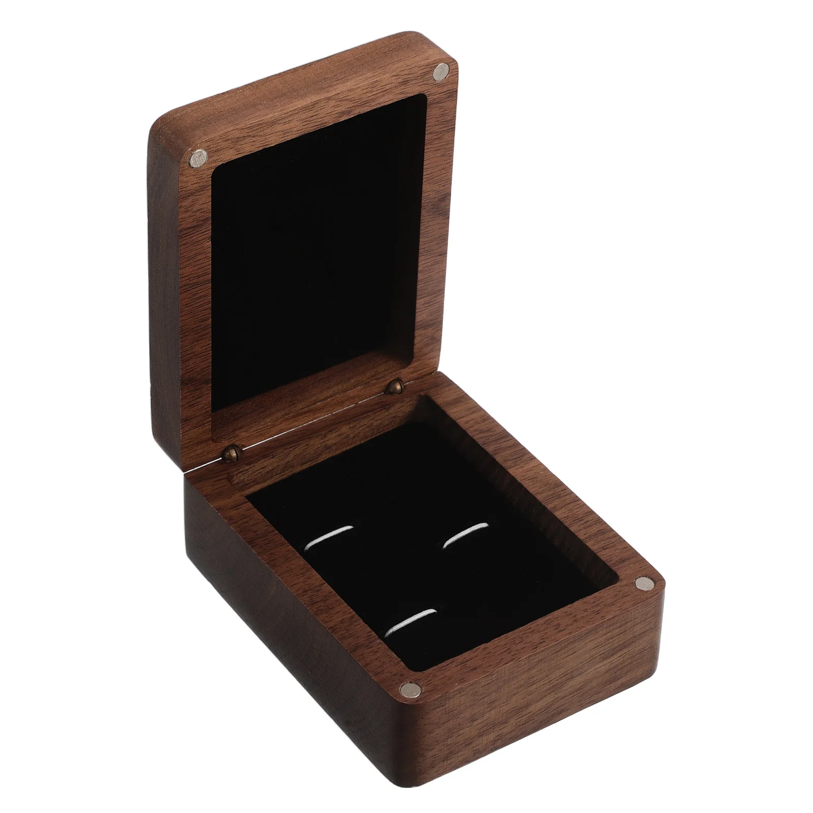 

Black Walnut Tie Clip Storage Box Cufflinks Organizer For Men Portable Wooden Jewelry Case Travel-Friendly Tie Clips