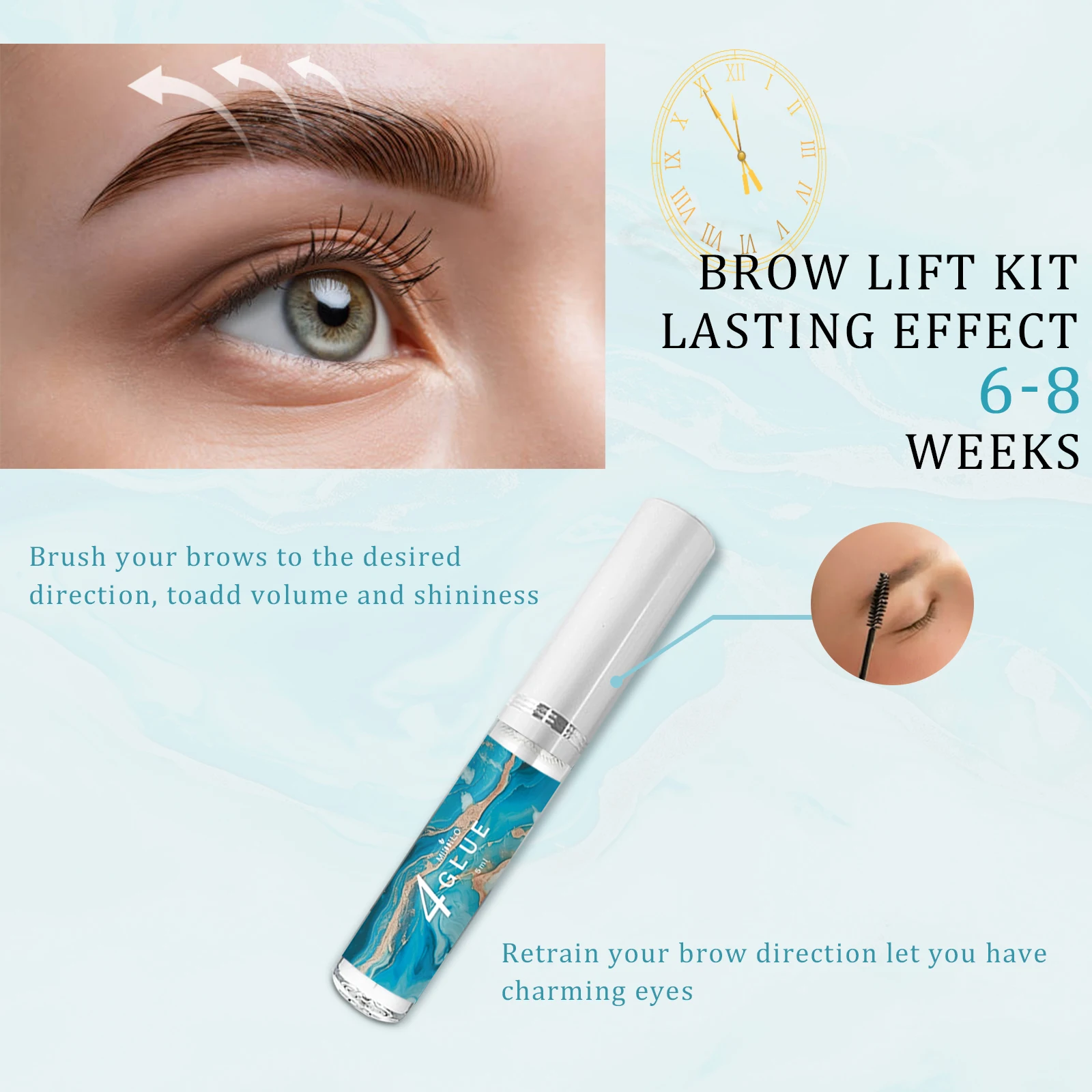 Kit de mise en forme des sourcils/levage professionnel, sans cruauté, ensemble complet d'outils comprenant une lotion nourrissante à la kératine