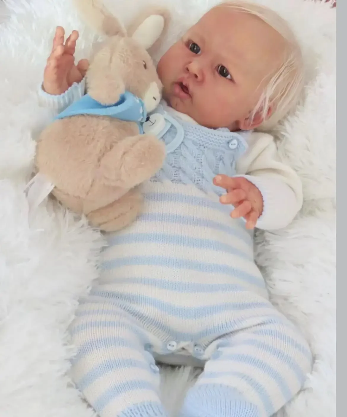 SINO-BB Customized 26inch Reborn Baby Blue Sparrow With Hand-Rooted Hair With Different Dress Huge Baby