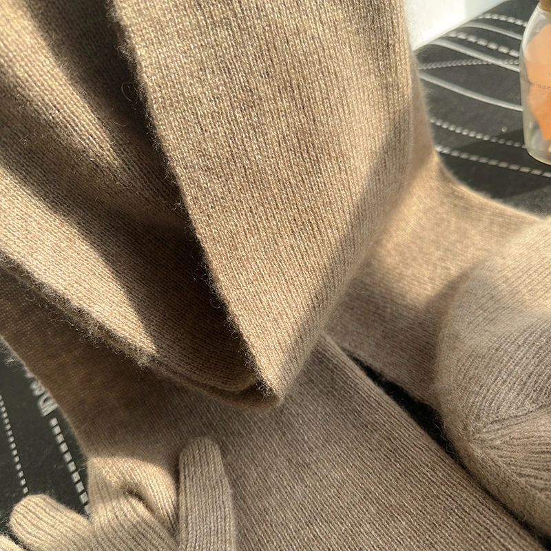 Sciarpa + guanti + cappello in puro cashmere 100% di alta qualità Set da 3 pezzi per uomo e donna Guanti touchscreen con cappello invernale caldo e alla moda