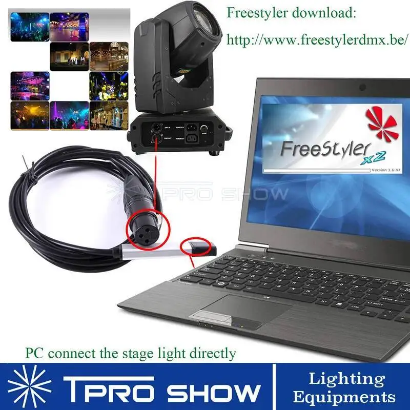 Picture 7: Stage Lighting USB To DMX Interface Adapter Computer DMX512 Console Controller 1Meter DMX Wire Cable For PC Control DMX Devices