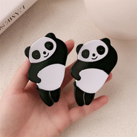 1pc Cartoon Panda Claw Clip Cute Half-up Hair Tail Clip Bun Shark Clip Anti-slip Hair Clip Fashion Headpiece Hair Accessories