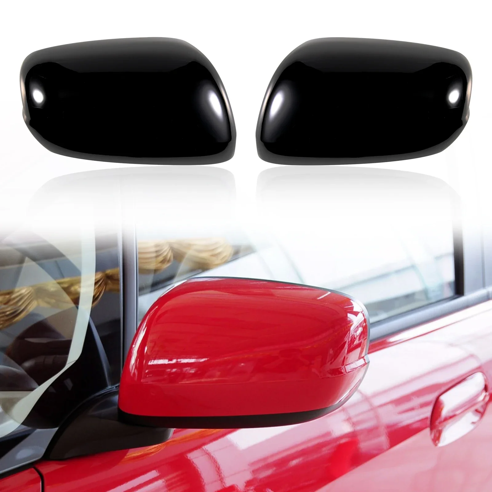 

OLANGDA Car Rearview Mirror Cover Cap Housing Fit For Honda Fit Jazz 2009 2010 2011 2012 2013