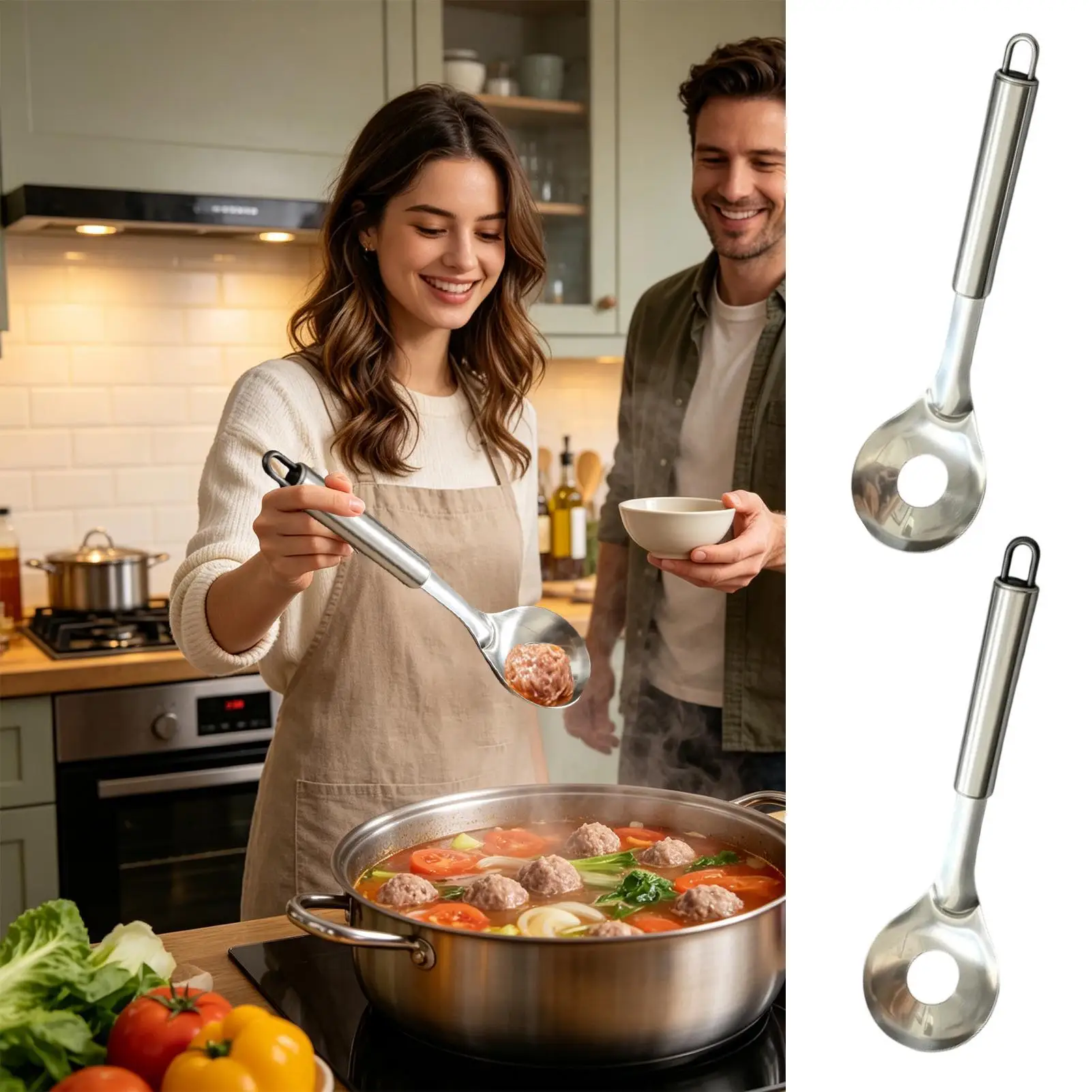 Meatball Maker Spoon Manual Stainless Steel Kitchen Utensil Meatballs Maker Spoon For Home Bar Kitchen Cooking Family Dinner