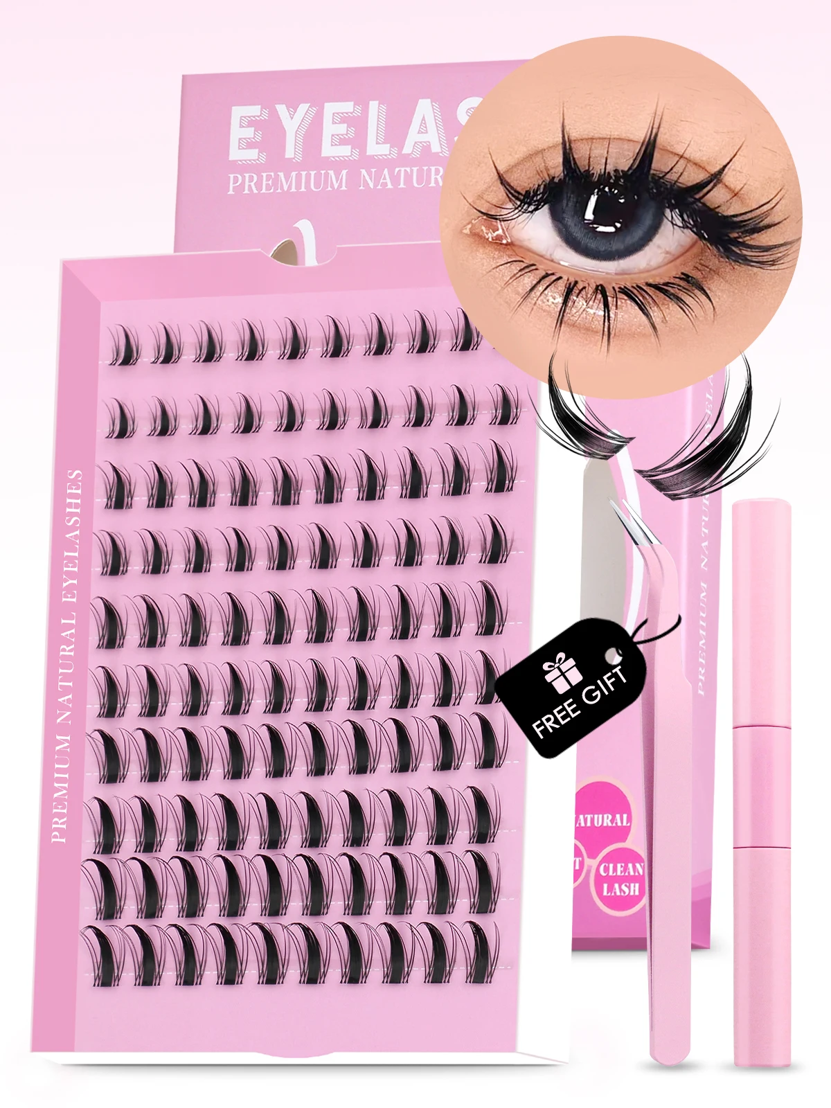 GROINNEYA DIY ラッシュキット 10-18 ミリメートルマンガまつげ混合トレイラッシュクラスター個別まつげキットラッシュボンド DIY まつげ