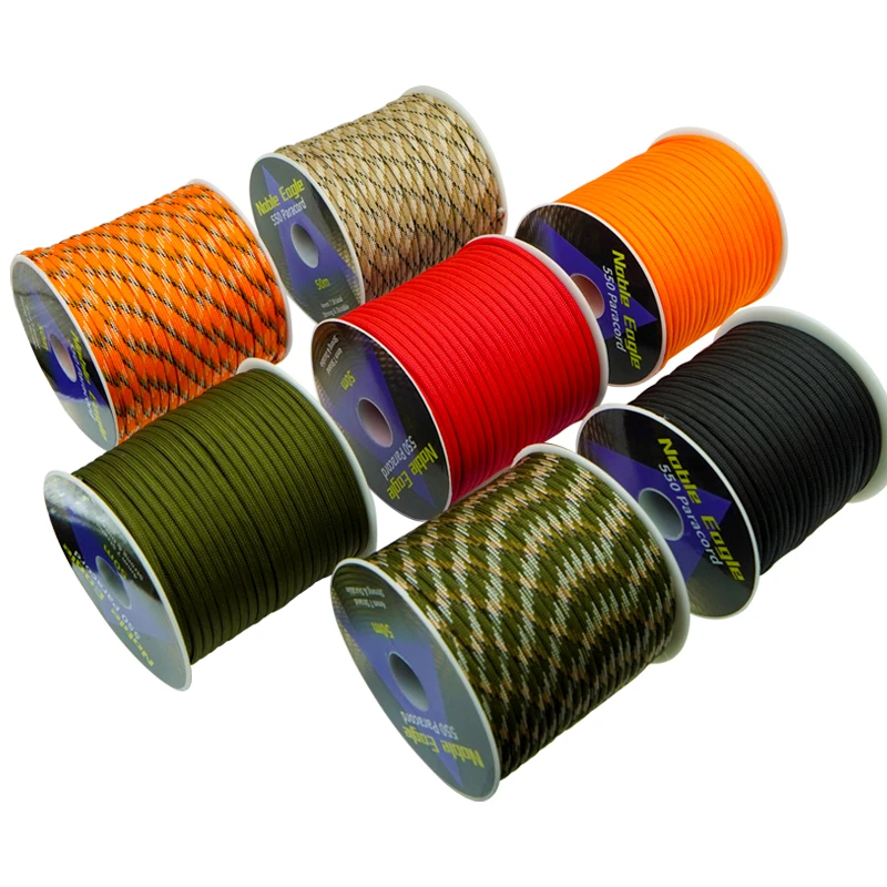 7 Strand 4mm Paracord Rope 550 Military Tactical Parachute Cord Camping Survival Accessories Tent Lanyard DIY Bracelet Weaving