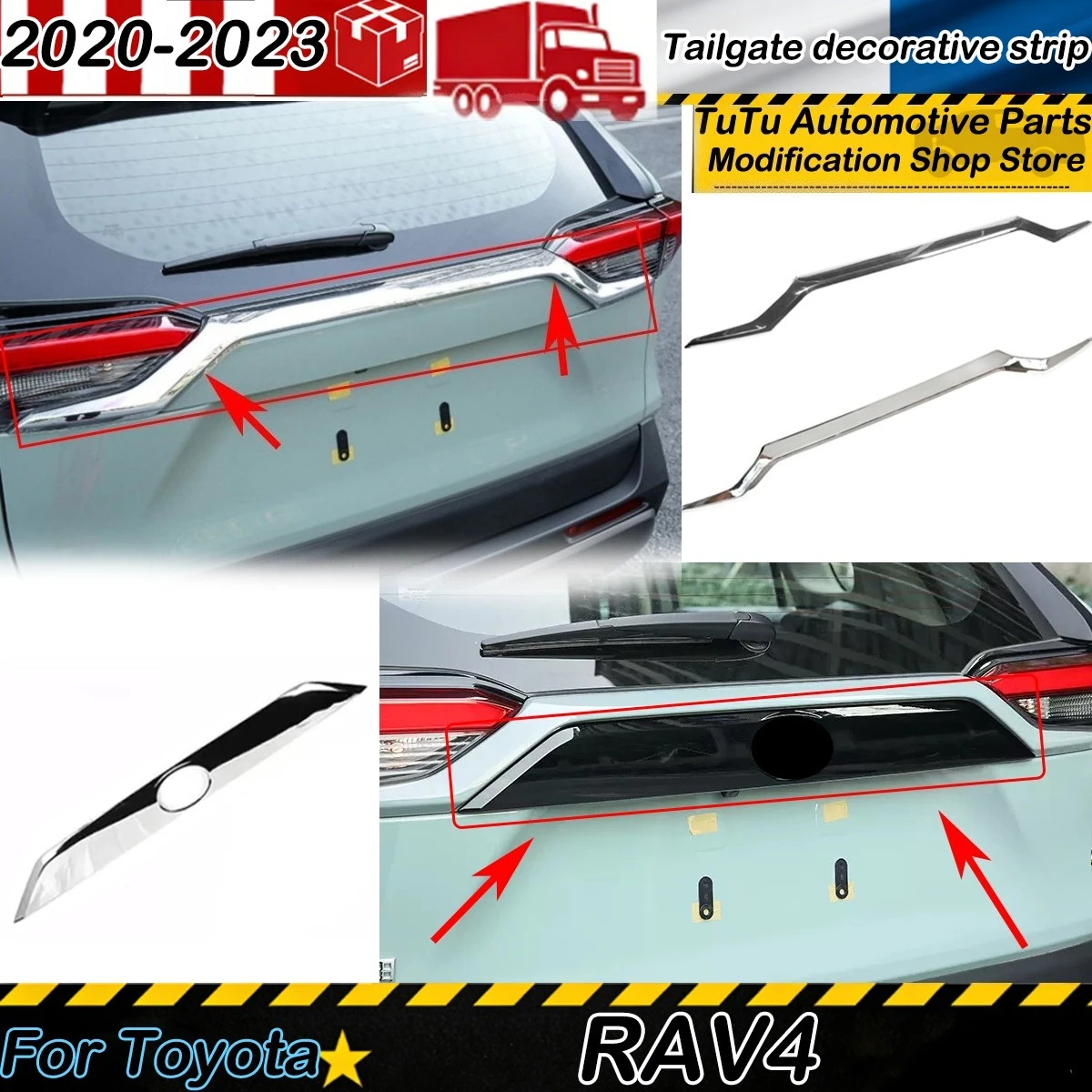 

Tailgate Decorative Strip for Toyota RAV4 2020 2021 2022 2023 Rear Upper Trunk Lid Cover Tailgate Boot Exterior Protection Strip
