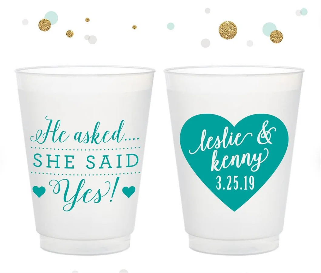 Cheers to Many Years - Wedding Stadium Cups - Custom - Bridal Wedding Favors, Wedding Cups, Party Cup