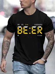 It Is Beer Time T Shirt for Men Vintage T-Shirt Round Neck Tees Classic Man Clothes Oversize Tops Fashion Harajuku Mens Clothing