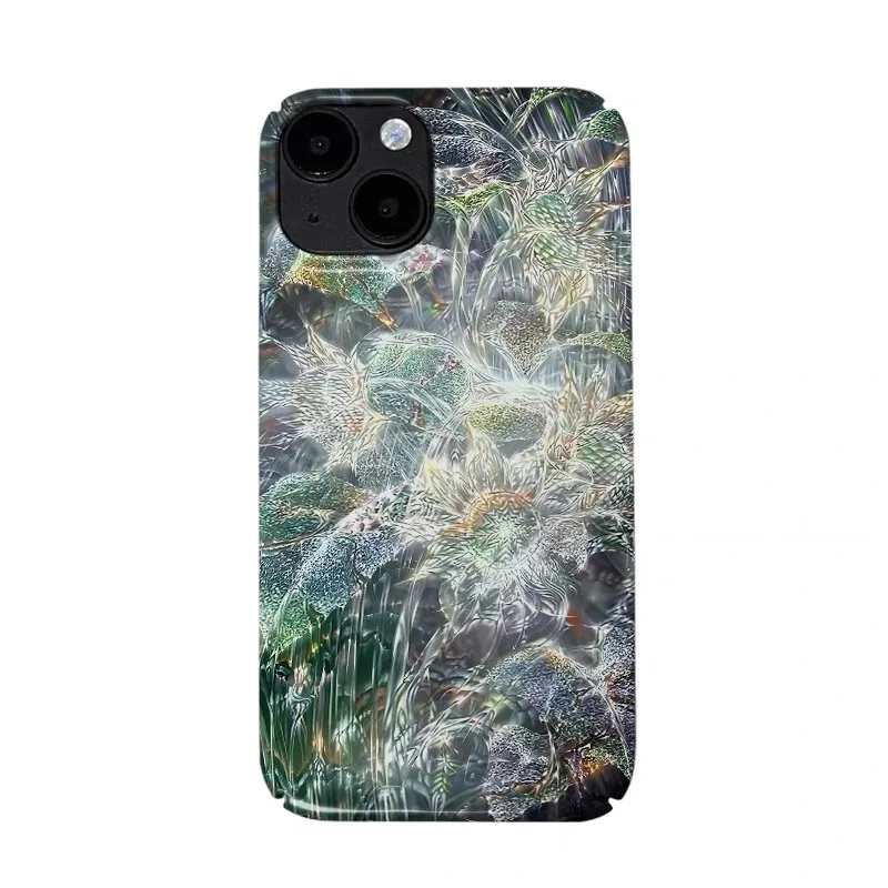 

Brilliant and Transparent Small Flower Case for IPhone 16 15 14 13 ProMax 12 Mini 11Pro Shockproof Protective Hard Acrylic Cover