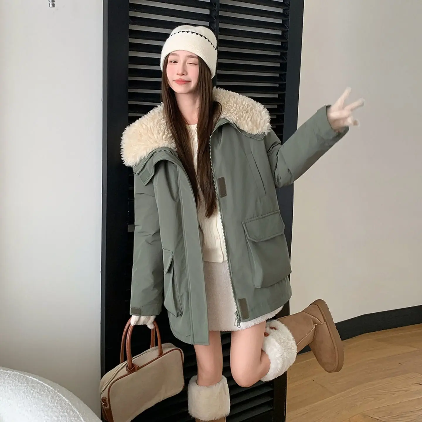 

Parka Quilt Overside Womens Duck Down Filled Premium Insulation Luxury Warmth Superior Heat Retention Exceptional Value Neutral