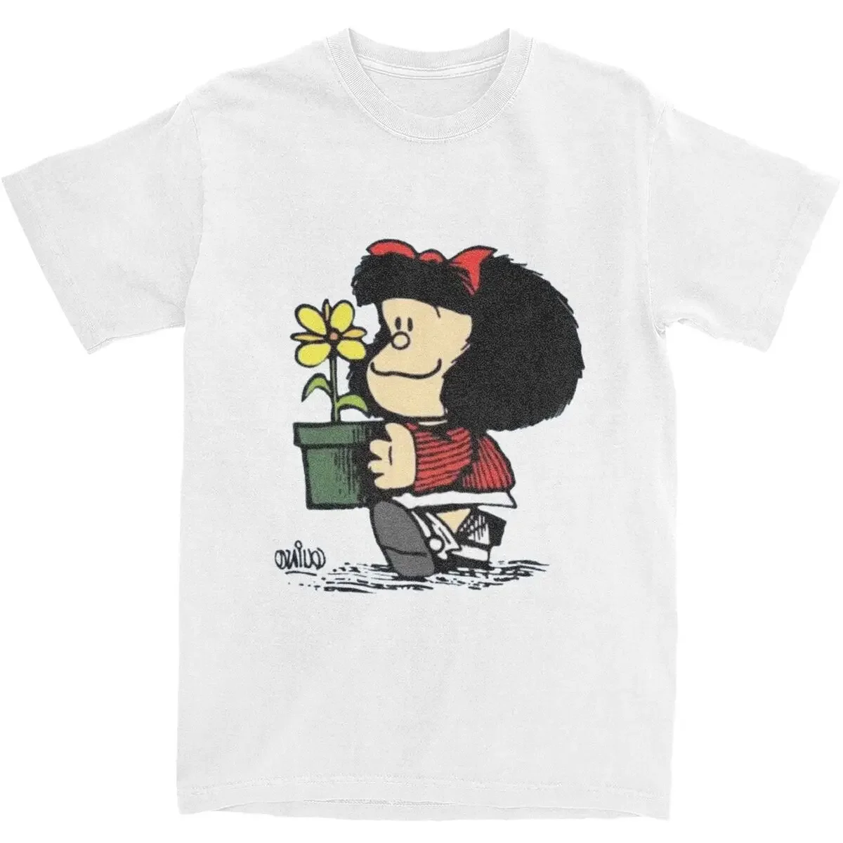 Mafalda Cartoon T Shirt Men Things Are Taken Care Of Awesome Pure Cotton T Shirt Beach O-Neck Trendy Cool Tees Hot Sale Clothing