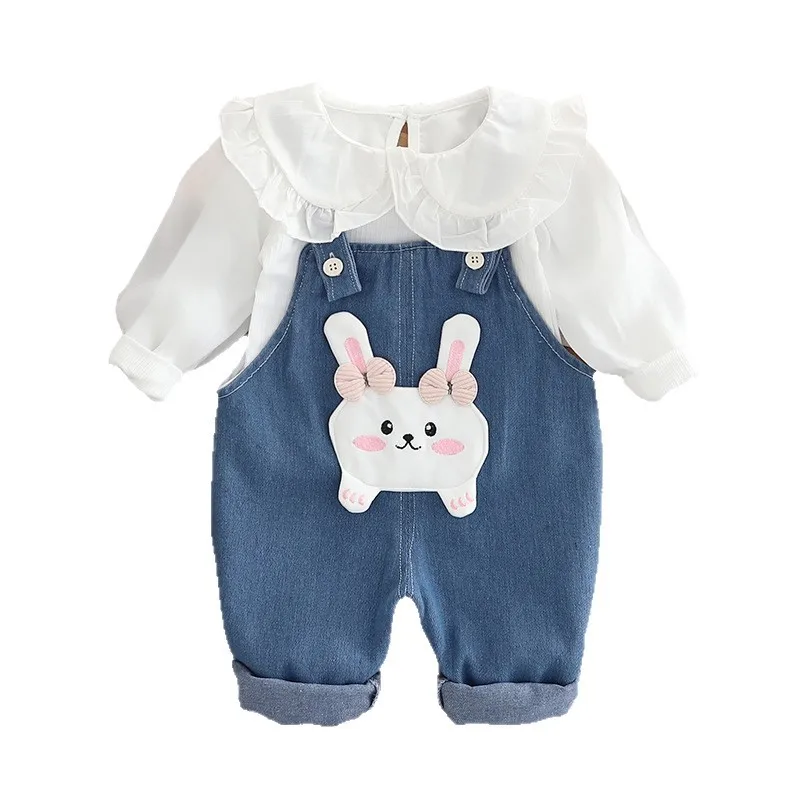 

New Spring Autumn Baby Clothes Set Children Girls Long Sleeved T-Shirt Overalls 2Pcs/Set Fashion Infant Clothing Kids Tracksuits