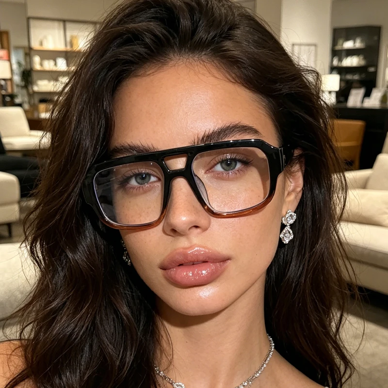 1pc layered contrast color, double beam, square frame, square frame, contour, plain makeup, travel wear, single product