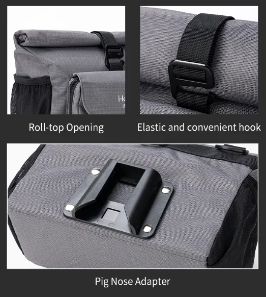 Fahrrad-Lenkertasche, 5 l-7 l, Fahrradtasche mit Schweinenase, passend für Brompton Dahon Faltrad, multifunktionale wasserdichte Tasche – Detail 7