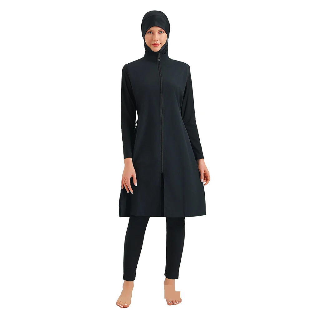 Maillot De Bain Femme Musulman Burkini femmes musulmanes Hijab maillots De Bain fermeture éclair sport Maillot De Bain modeste hauts De bain pantalons Islam bain