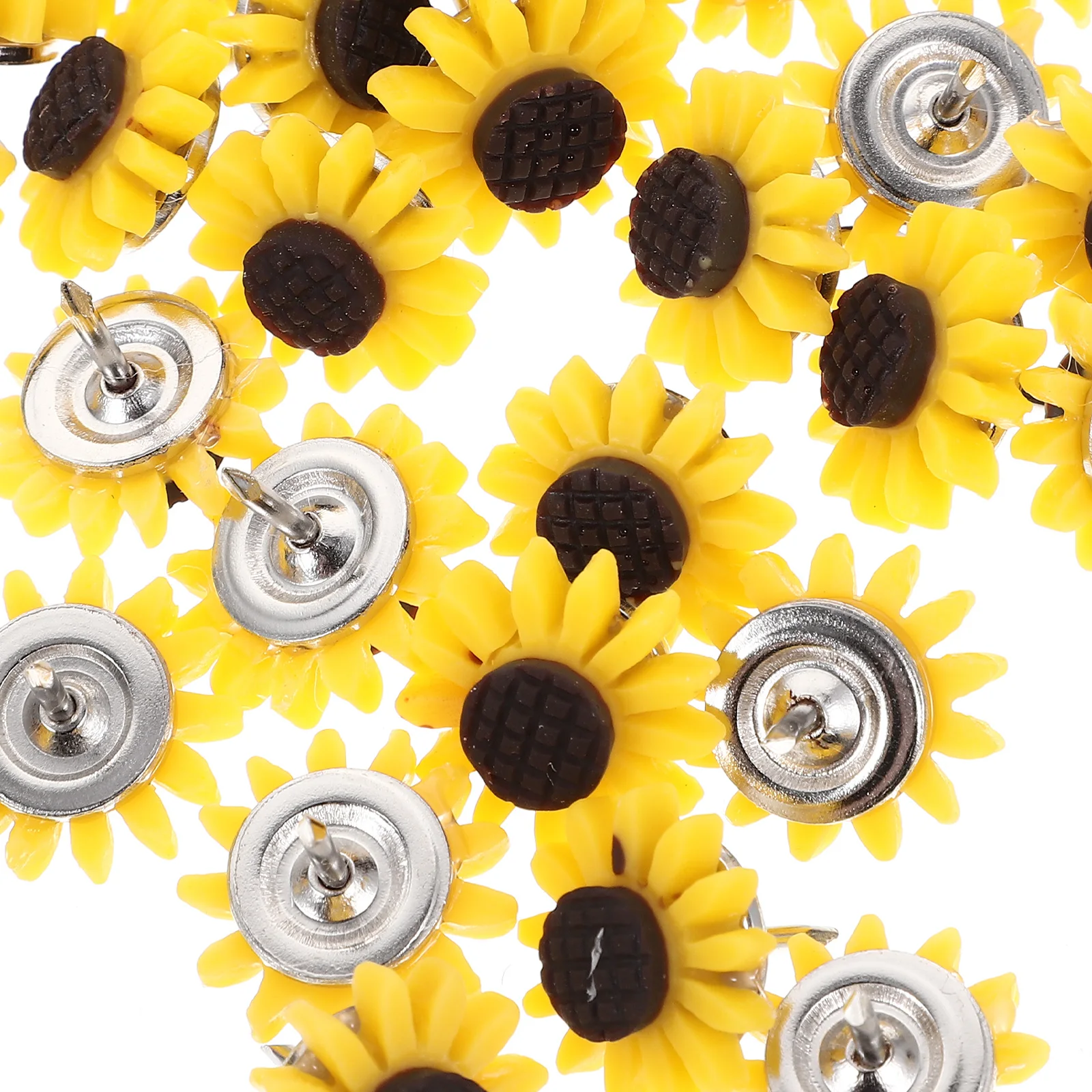 40 قطعة دبابيس ضغط عباد الشمس من الراتنج المعدني ملحقات لوحة الفلين اللطيفة ديكورات مكتبية متينة صور السفر