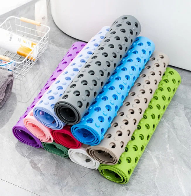 حصيرة مربعة مضادة للانزلاق مع كوب شفط للاستحمام في الحمام، ومضادة للسقوط وصديقة للبيئة في غرفة الاستحمام المنزلية