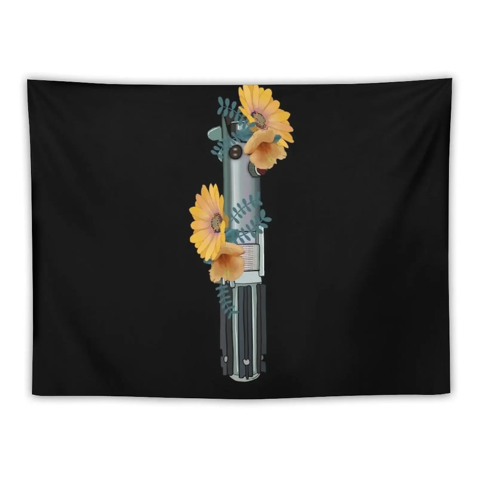 Lightsaber sprouting yellow flowers Tapestry Wall Hangings Decoration Home Decor Aesthetic Home Decorating Tapestry