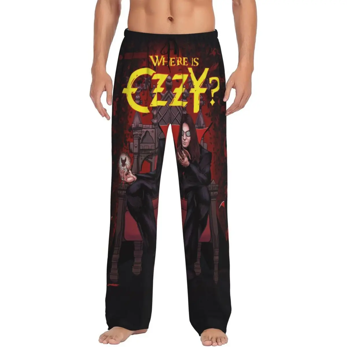 

Custom Print Ozzy Osbourne Pajama Pants Men's Heavy Metal Band Rock Sleep Sleepwear Bottoms with Pockets