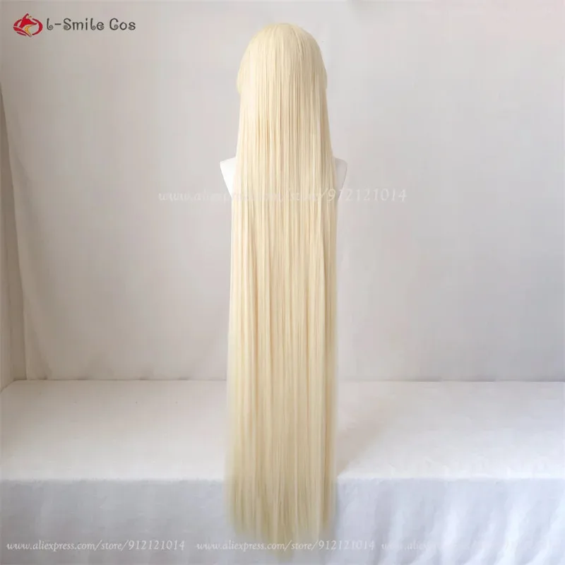 Peluca de Cosplay Chi de 130cm de alta calidad, pelucas largas doradas claras, peluca de Cosplay de Anime Chii para mujeres, pelo sintético resistente al calor
