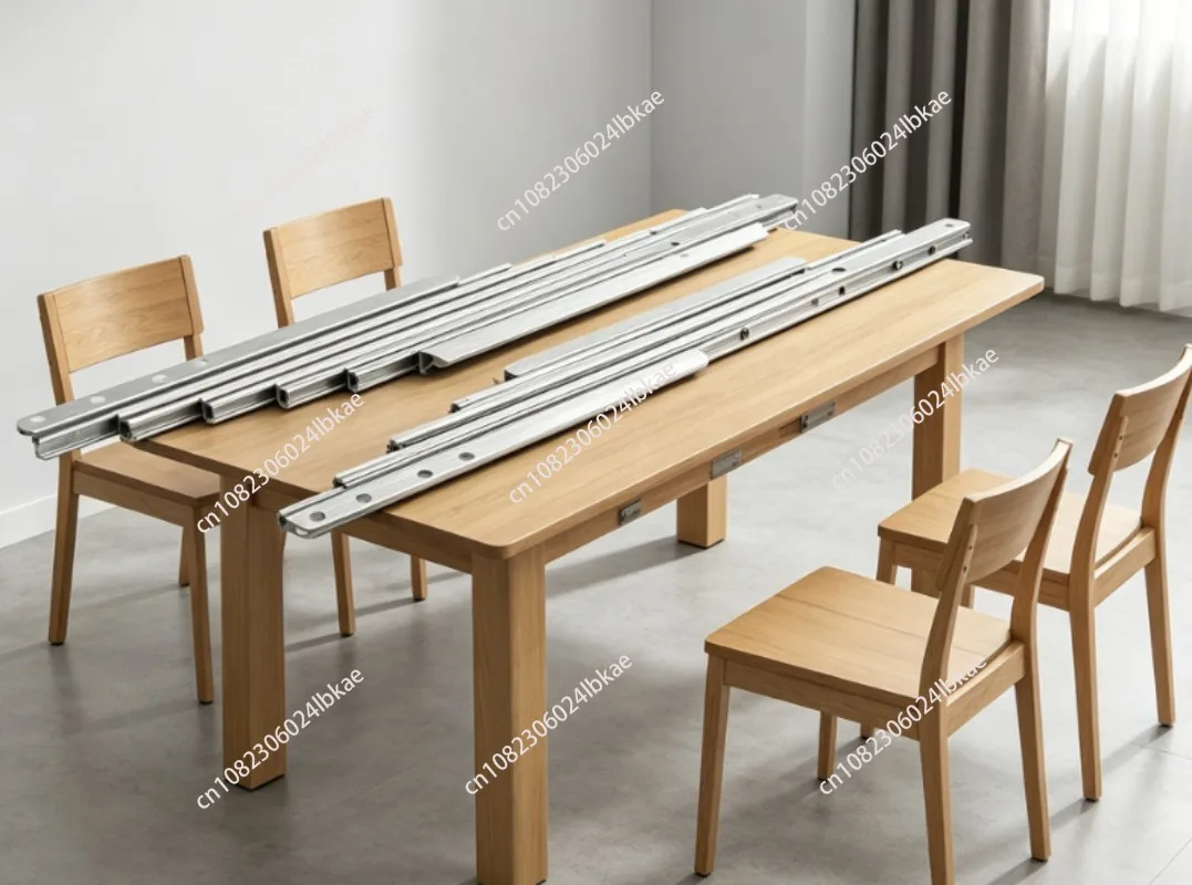 1.8/2.5M Aluminum Alloy Invisible Dining Table Rail Telescopic Folding Extension Slide Rail