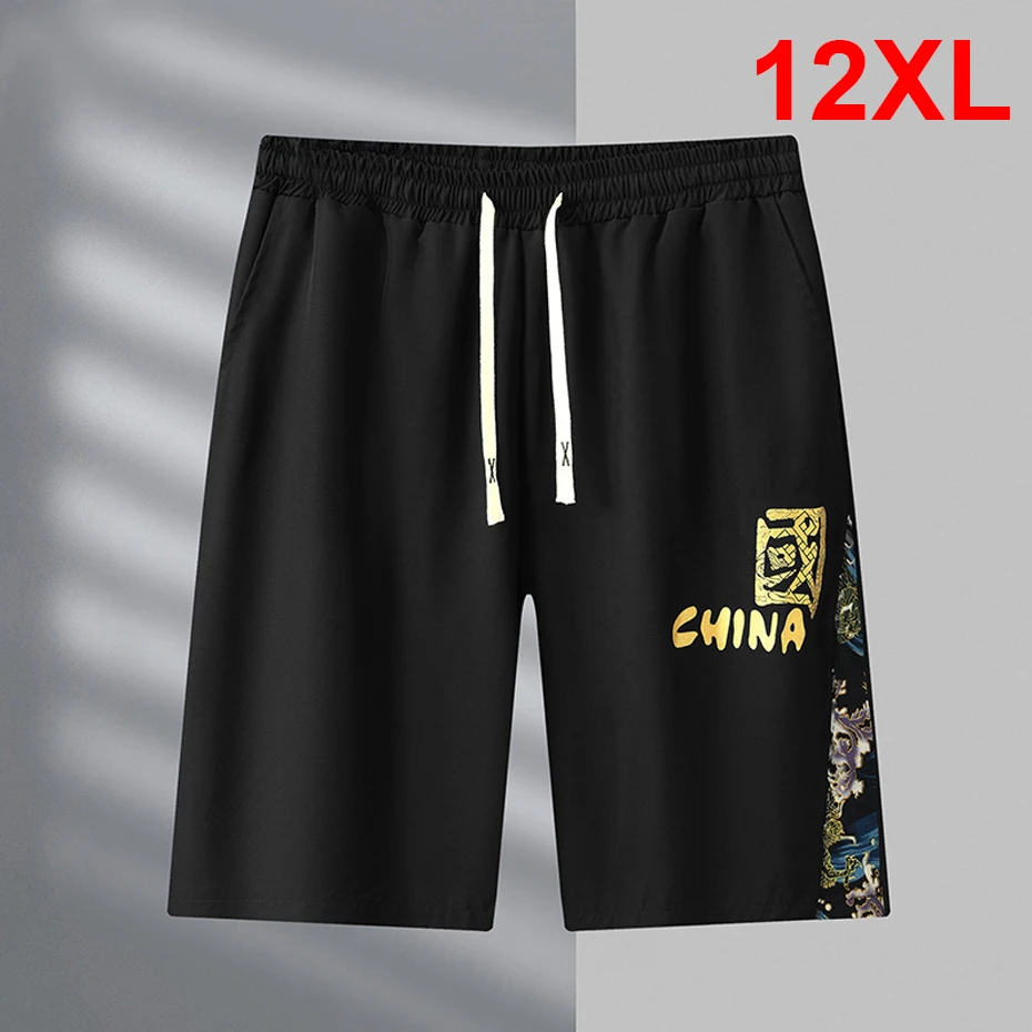 

Летние шорты для мужчин 10XL 12XL, большие размеры, в китайском стиле, модные, повседневные, летние, мужские, больших размеров 10XL 12XL
