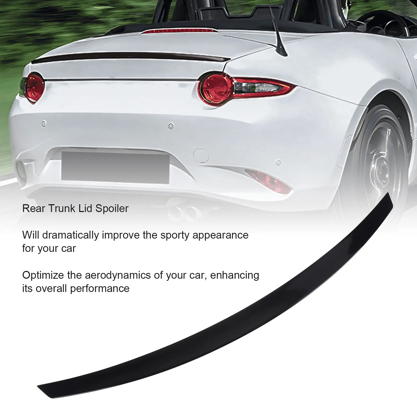 Car Rear Trunk Spoiler Wing Lip Improve Driving Stability Sporty Look Lightweight for Mazda MX-5 Miata ND 2016 to 2022