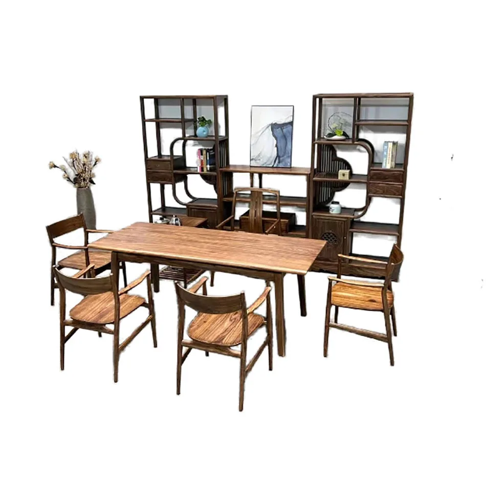 

New Chinese tea table and chair combination, solid wood Kung Fu tea drinking table, simple office home tea table