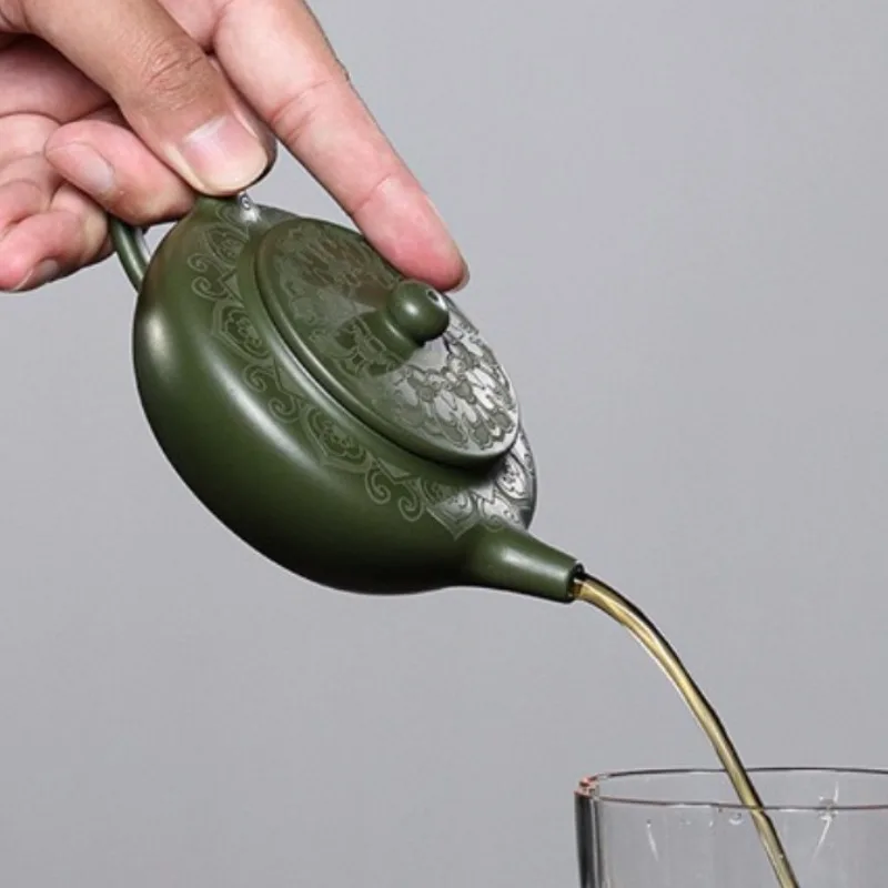 

1PC Antique Yixing Purple Clay Teapot Raw Ore Green Mud Filter Tea Infuser Handmade Beauty Tea Pot Chinese Zisha Teaware