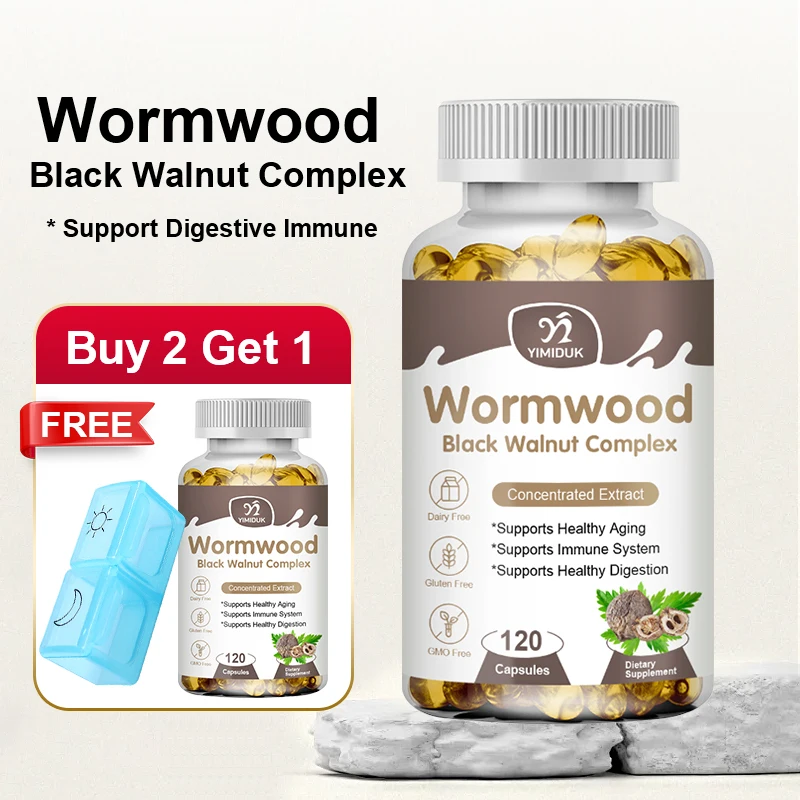 

YIMIDUK Wormwood & Black Walnut Capsules 8050mg, Supports Gut Health, Immune Function, Digestive Comfort & Body Cleansing