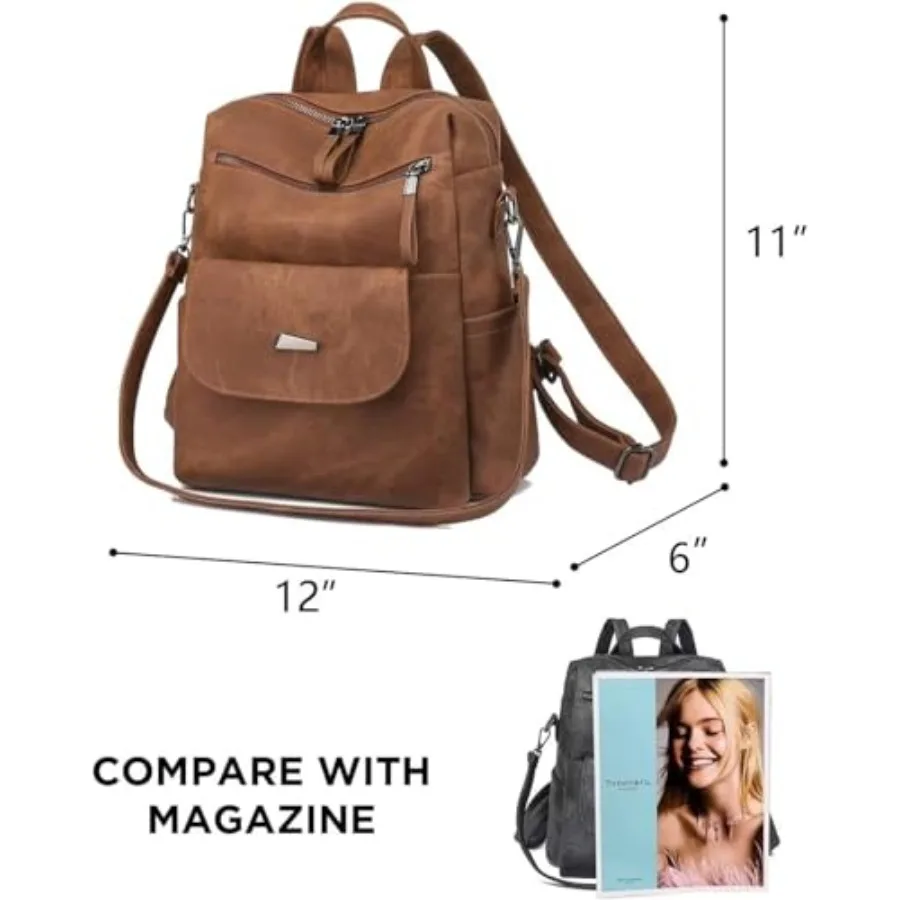 PU Leather Backpack Purse for Women Fashion Multipurpose Design Handbag Ladies Shoulder Bags Travel Backpack view 2