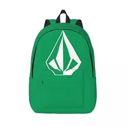 Green Knapsack V-Volcoms Office Staff Solid Campus Gift Retro Washable Children's Bags