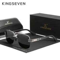 KINGSEVEN-gafas de sol polarizadas con gradiente para hombre y mujer, lentes Retro cuadradas, Okulary, nuevo diseño, 2024