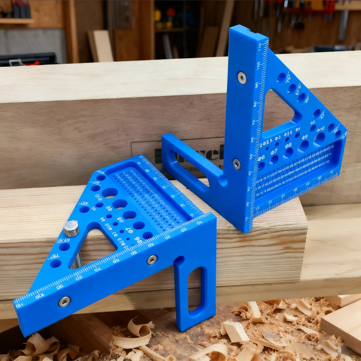 1 قطعة النجارة متعددة زاوية مربع المنقلة البلاستيك الصياد الخطاط النجارة مربع أو ث/دبابيس وتد ميتري الثلاثي حاكم #3