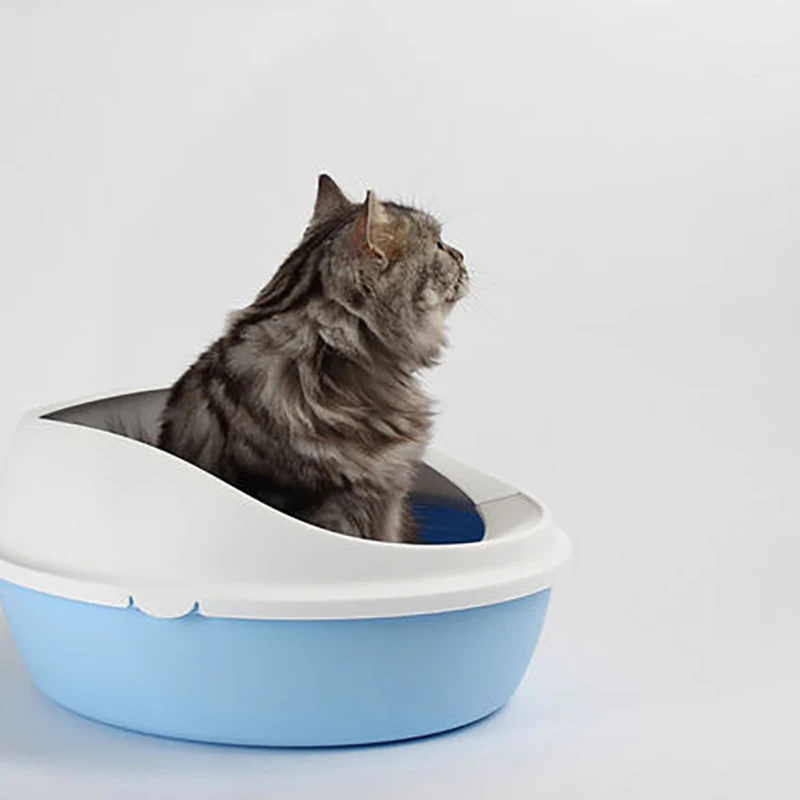 2022 New Litter Box Large Spacious And Strong Cat Toilet Removable Semi Closed Cleaning Cats Poop Bowl For Cleanings Pets