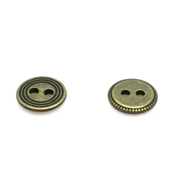 11mm metal Sewing Button 50pcs zinc alloy Buttons Round Antique silver2 Holes