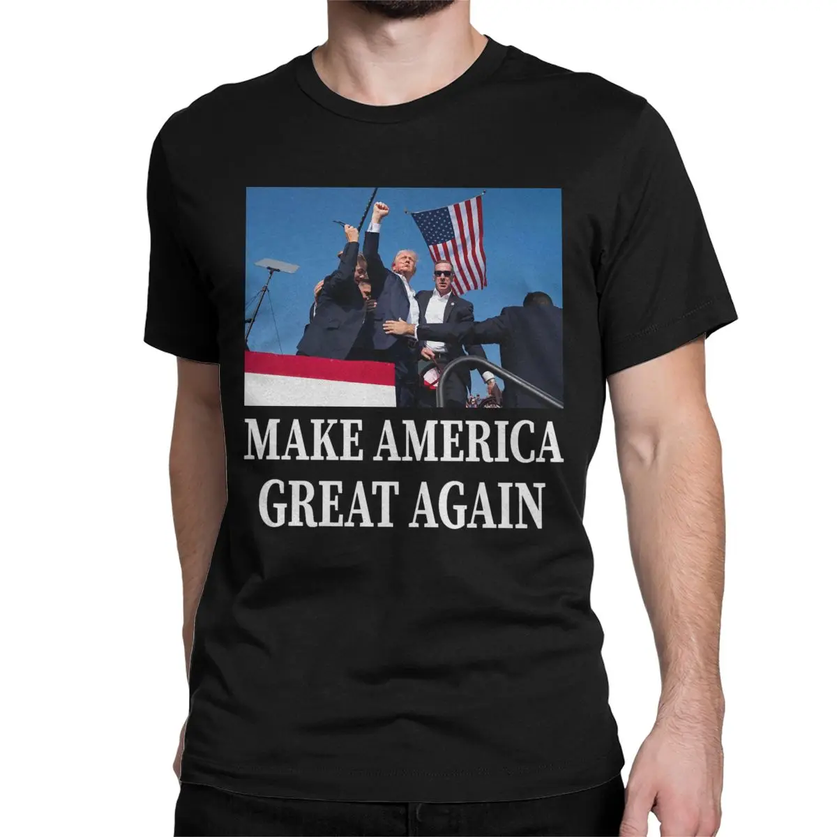 Trump Assassination 2024 Election Rally for Men Women T Shirt Make America Great Again Vintage Tees T-Shirts 100% Cotton Clothes