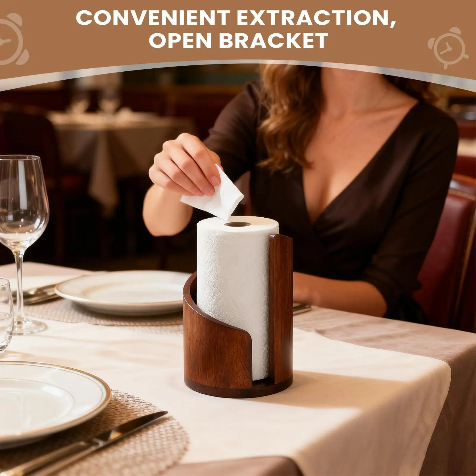 

Paper Towel Holder Wood Tissue Roll Dispenser Paper Towel Dispenser for Toilet Pantry Bathroom Desk Table Nursery Apartment