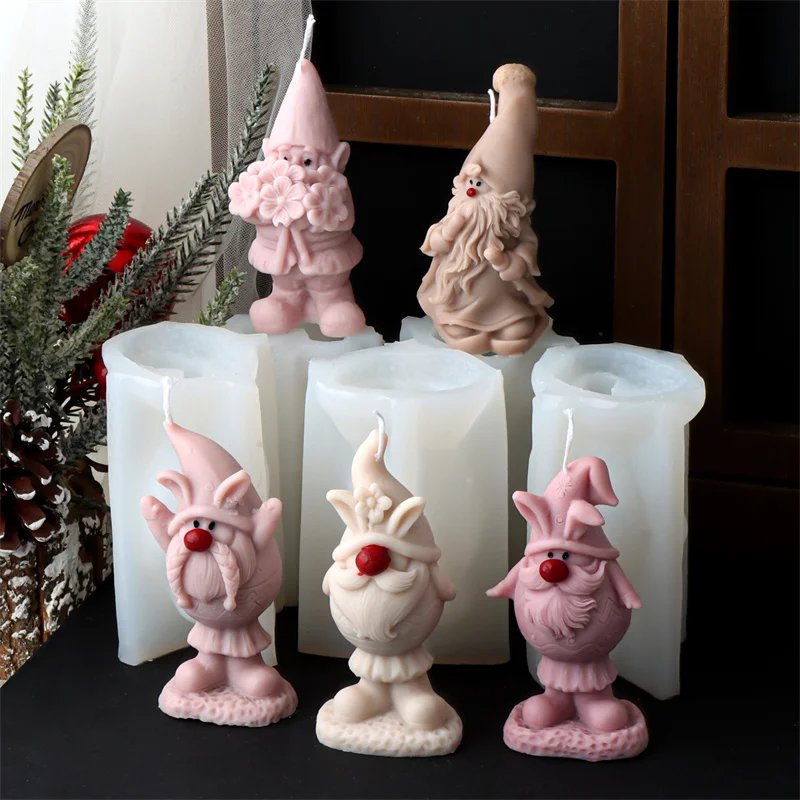 3D Weihnachtsmann Schneemann Silikon Kerze Form DIY Weihnachten Handwerk Harz Gips Seife Formen Festival Dekor Schokolade Backen Werkzeuge